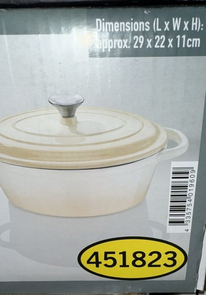 Livarno Home Gietijzeren pan 29 cm 3,8 L - Beige