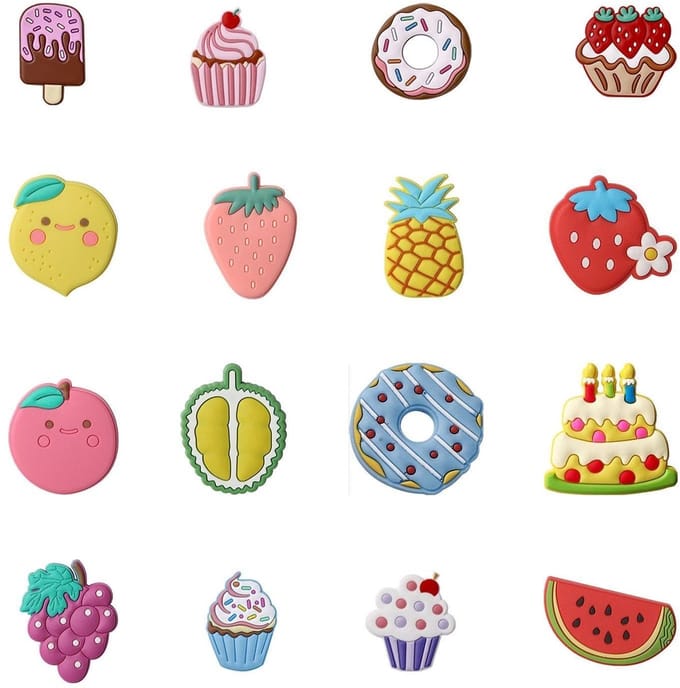 Dailygoods - Set van 16 Decoratieve Koelkastmagneten met Fruit Thema
