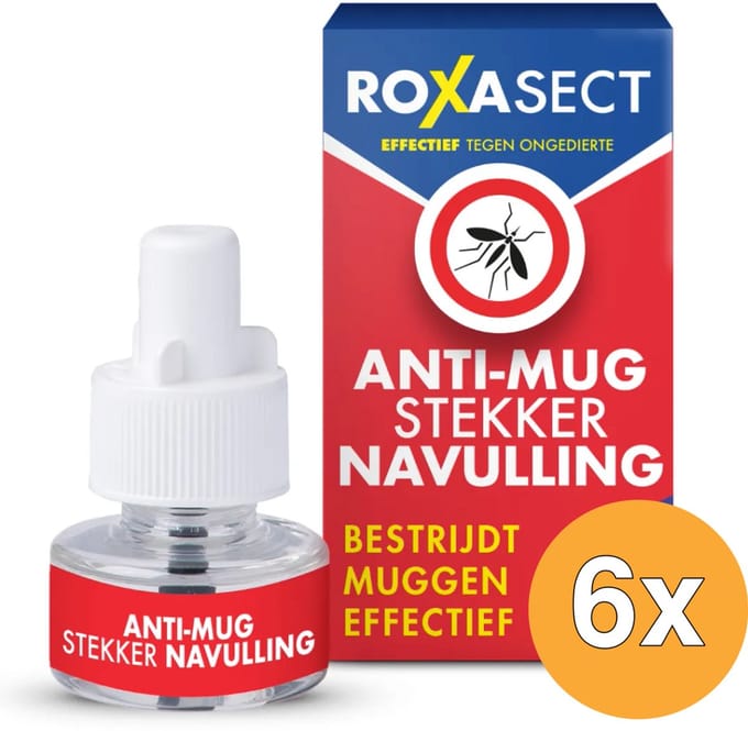 6x Roxasect anti-mug stekker navulling - 6x30ml - Voordeelverpakking!