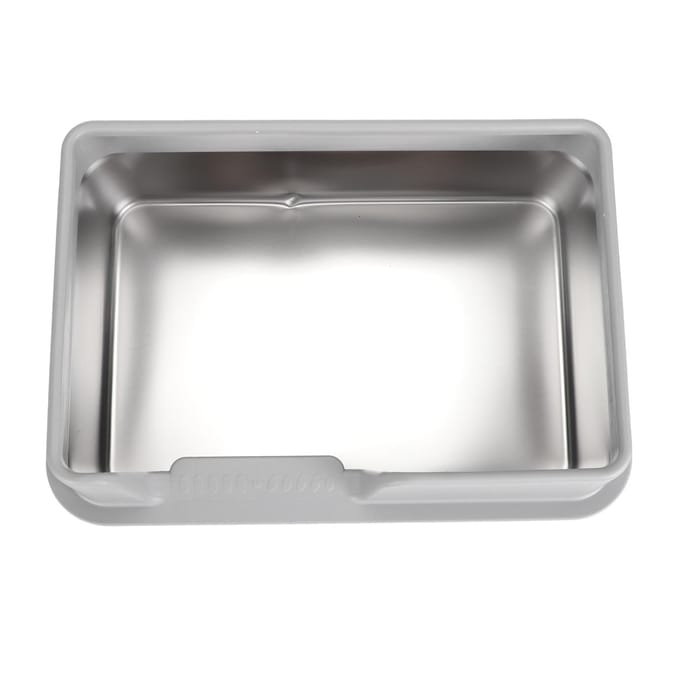 Bac à litière en acier inoxydable à bords hauts anti-éclaboussures facile à nettoyer bac à litière fermé pour chats petits et moyens Small Size Grey gray