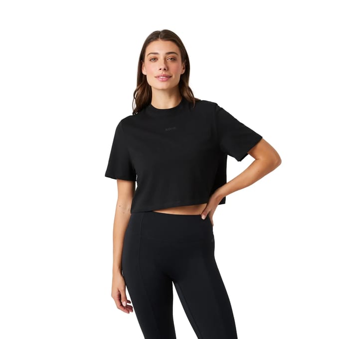 T-Shirt Björn Borg Women Studio Oversized Cropped Black Beauty-M