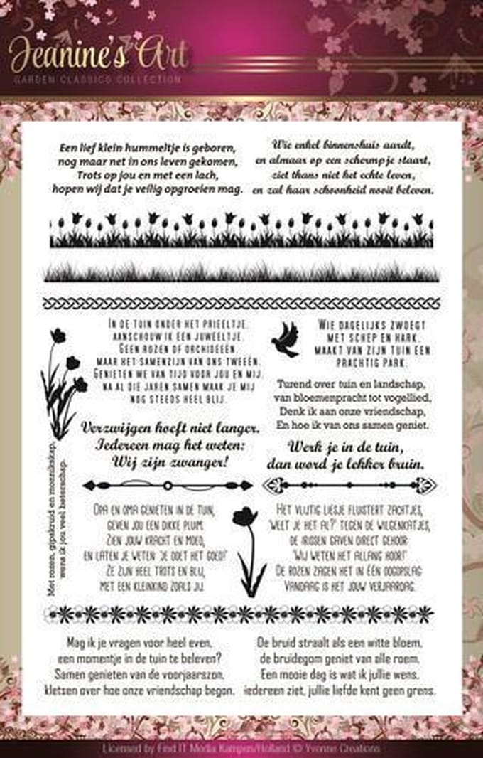 Stempel - Jeanines Art -Garden Classics - Tekst