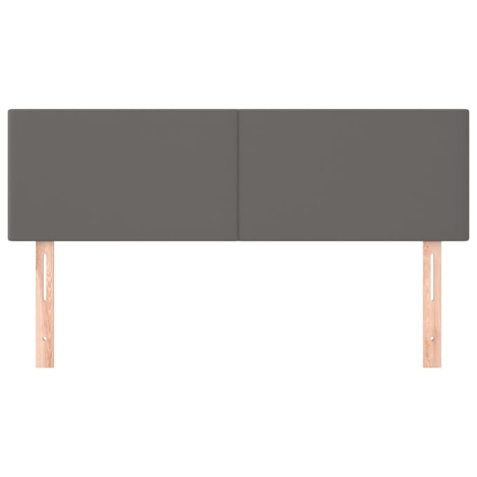 vidaXL - Hoofdborden - 144x5x78/88 - cm - kunstleer - grijs