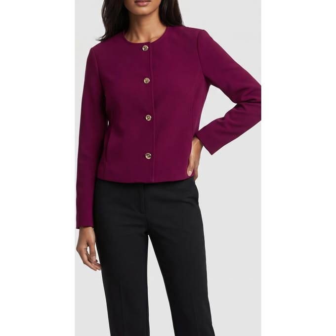 Calvin Klein Eu Stretch Crepe Jacket Berry Glaze Größe: 4 | Blazer Outlet | Damen