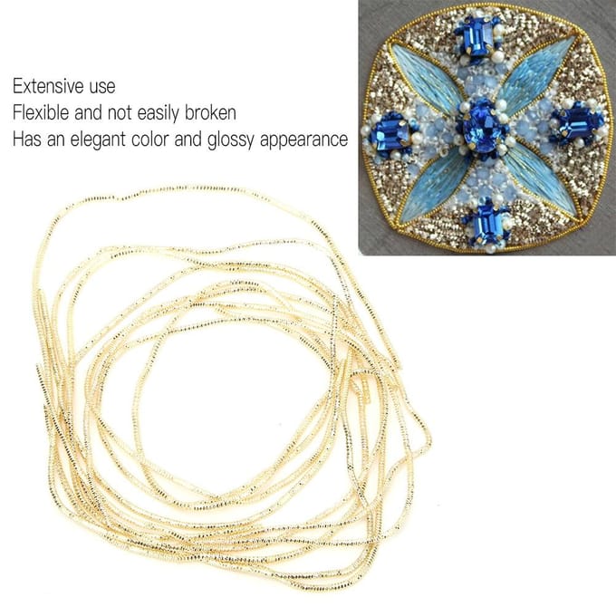 Borduurgaren Koperdraad Naaisteken Glans 1,5 mm Dia. Handleiding DIY StringGolden goud