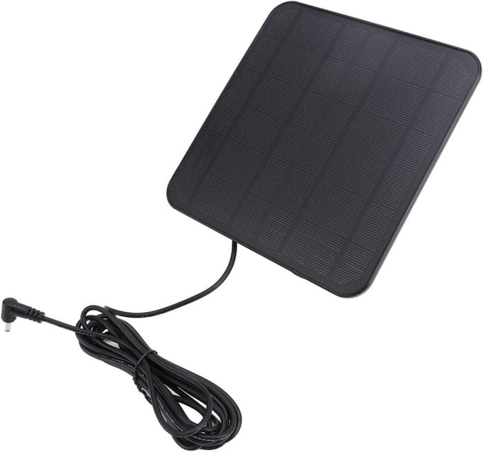 Zonnepaneel Camera - Solar Charger - Continue Stroom - 360 Graden Beugel - 5 Watt - Zwart