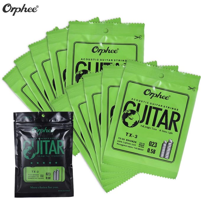 Orphee TX-3 Corde unique de remplacement pour guitare folk acoustique 3ème G-String (.023) 10-Pack