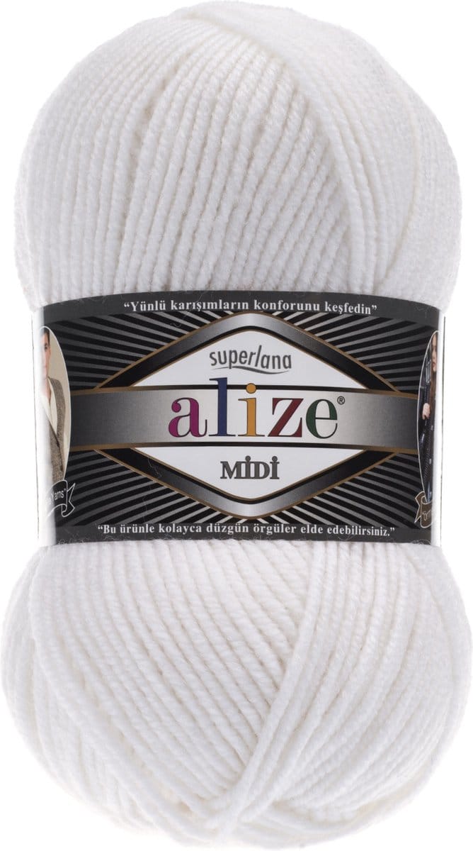 Alize Superlana Midi 55 White Pakket 5 Bollen 500 Gram