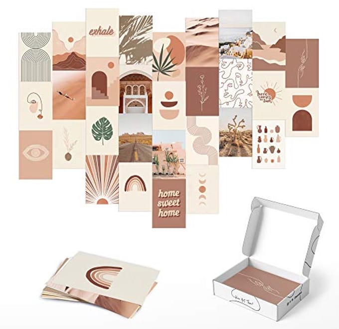 Set van 30 Boho wandcollages 10,2 x 15,2 cm