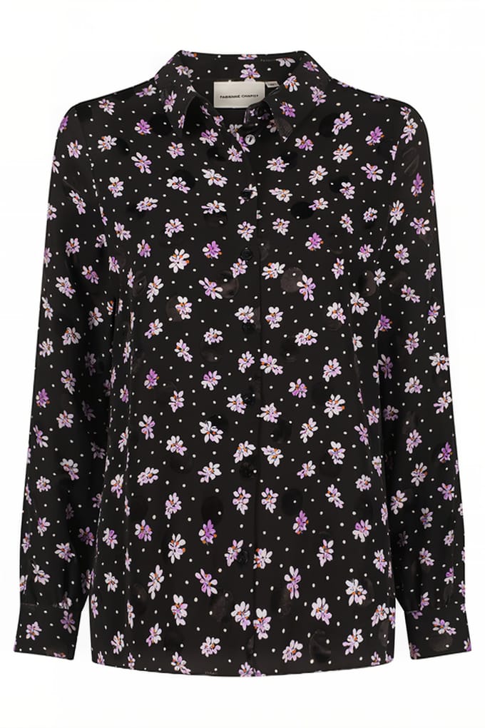 Fabienne Chapot Lot Blouse Black/grape Maat: 38 | Overhemden Outlet | Dames | Zwart