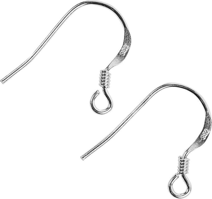 Oorbelhaaken, L: 14 mm, zilver, 10 stuk/ 1 doos