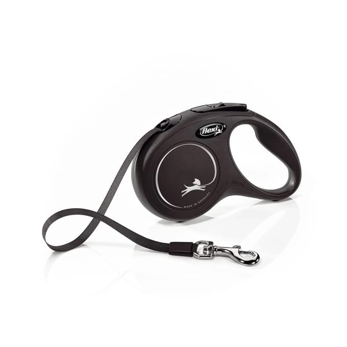 Flexi New Classic Tape - Hondenriem - Zwart - 5 m - <15 kg