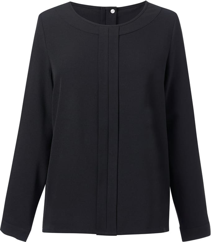 Brook Taverner Blouse in Chinese crêpe Roma BT2279 - Black - 36 EU (8 UK)