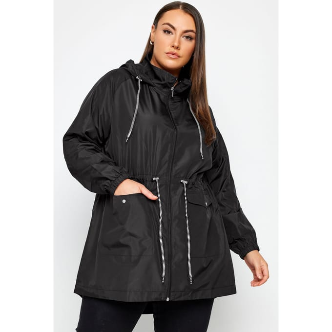 Yours Lichtgewicht Parka Met Capuchon In Zwart Size 48