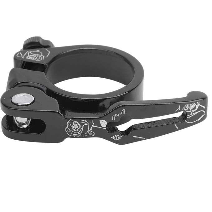 Collier de serrage de tige de selle à libération rapide pour vélo 34,9 mm Alliage d'aluminium Accessoire de VTT noir
