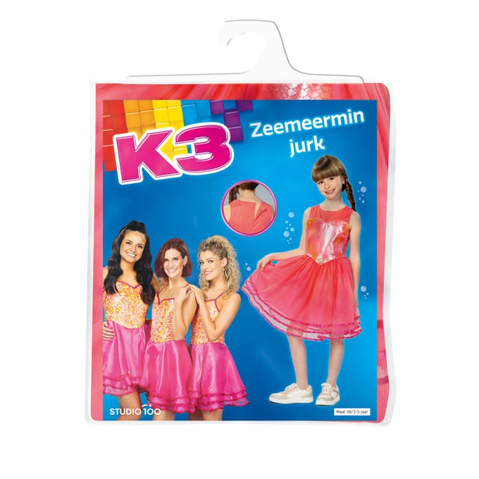 K3 Verkleedkleding - Verkleedjurk 3-5j. - Lied van de zeemeermin - Maat 116