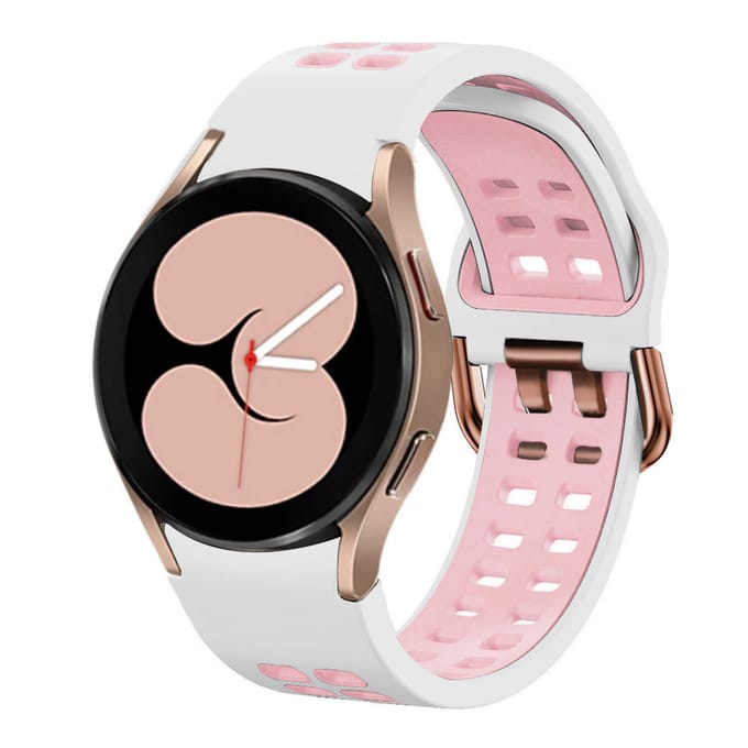 Samsung Galaxy Watch 4 40mm sport square bandje (wit/roze)