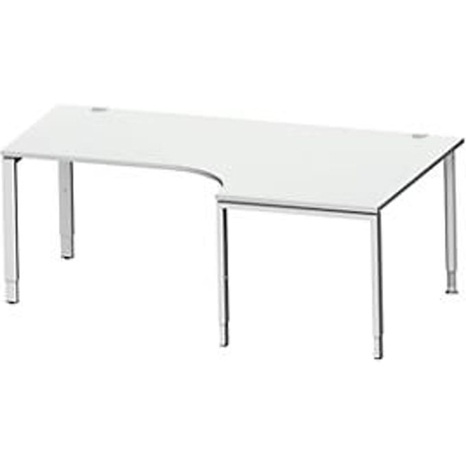 Schäfer Shop Genius hoekbureau MODENA FLEX 90°, aanbouw rechts, B 2000 mm, lichtgrijs
