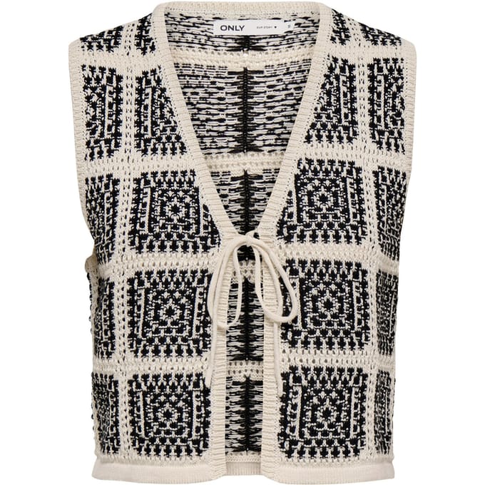 Only Loa SL String Crochet Knitted Gilet Dames - Maat L