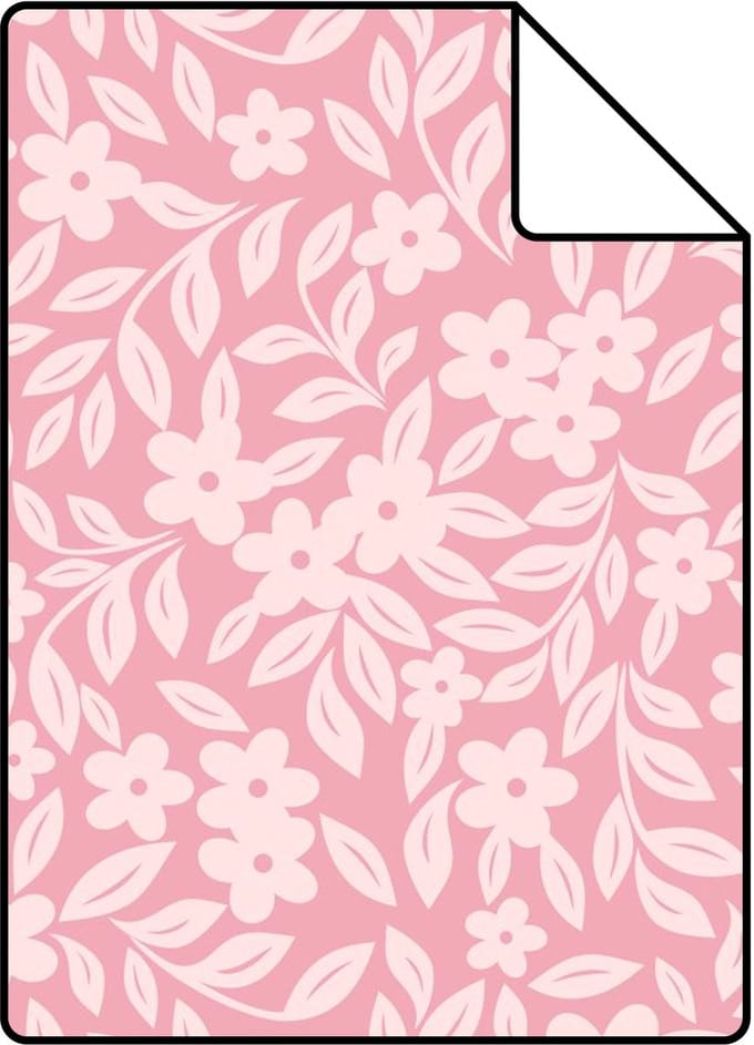 Proefstaal ESTAhome behang bloemetjes roze - 26.5 x 21 cm - 131439-S
