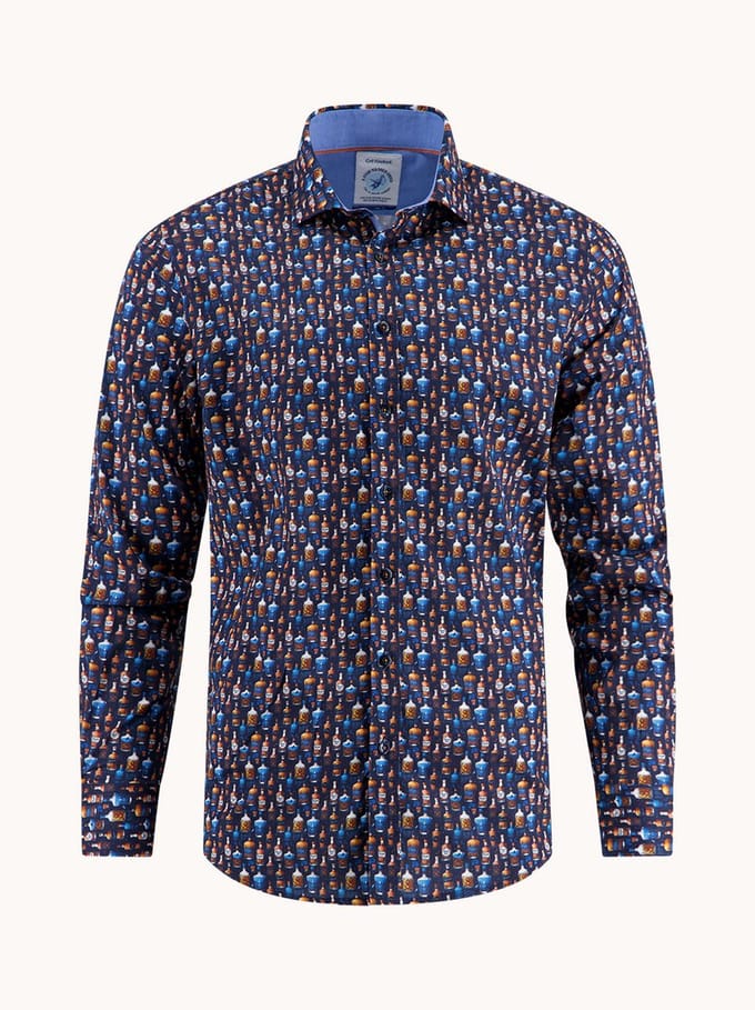 A Fish Named Fred Shirt bottle row Navy (32.001.604)