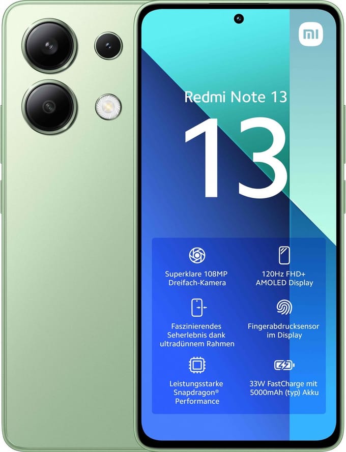 Xiaomi Redmi Note 13 4G - 6GB/128GB - Mint Groen