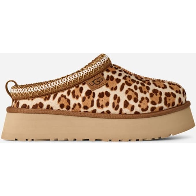 UGG® Tazz Plains in Felicity Leopard Jasmine, Size 9, Cow Hair/Polyester/Wool