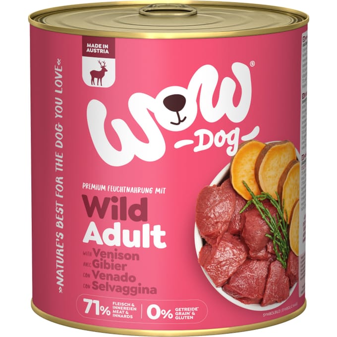 WOW! Adult hondenvoer - blik - wild - 6 x 800 g