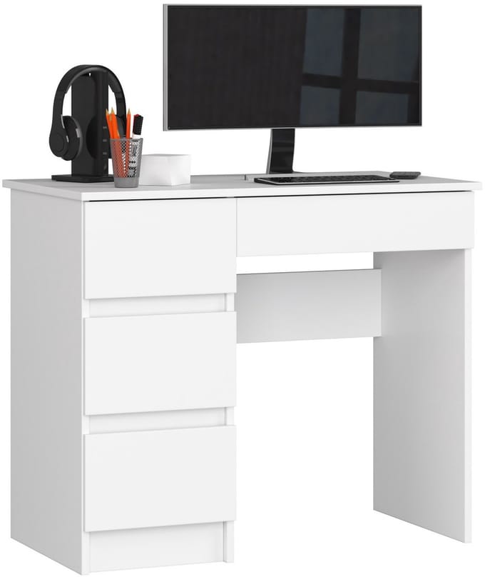 Bureau Links A-7 / Computerbureau / Computer Tafel / Bureautafel Links / Wit/ 90 x 77 x 50 cm