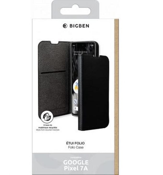 Bigben Connected, Hoesje geschikt voor Google Pixel 7a - Folio Wallet met Kaarthouder & Videostandaard, Zwart