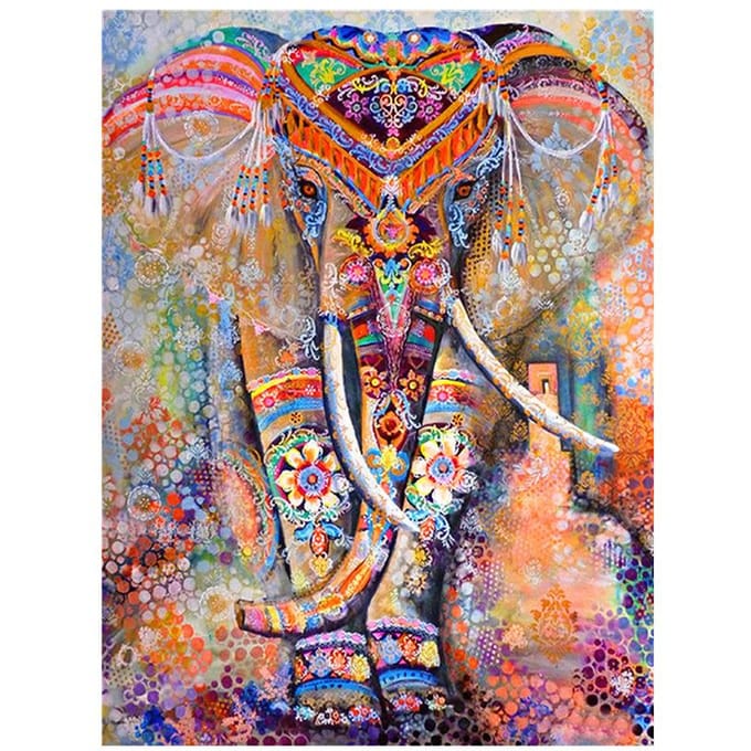 Volledige ronde boor  Kleur olifant  Borduurkruissteek cadeau Home Decor Cadeau 20X30CM blue