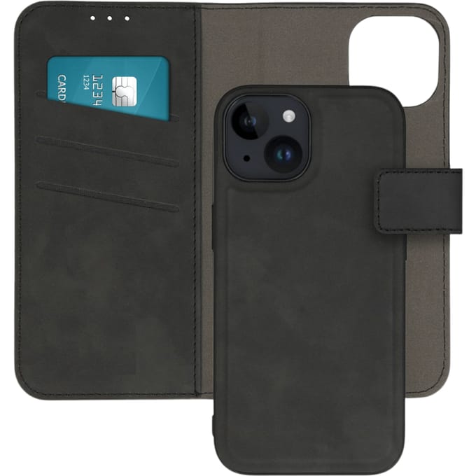 Kees iPhone 15 Luxe 2-in-1 Portemonnee Hoesje Zwart