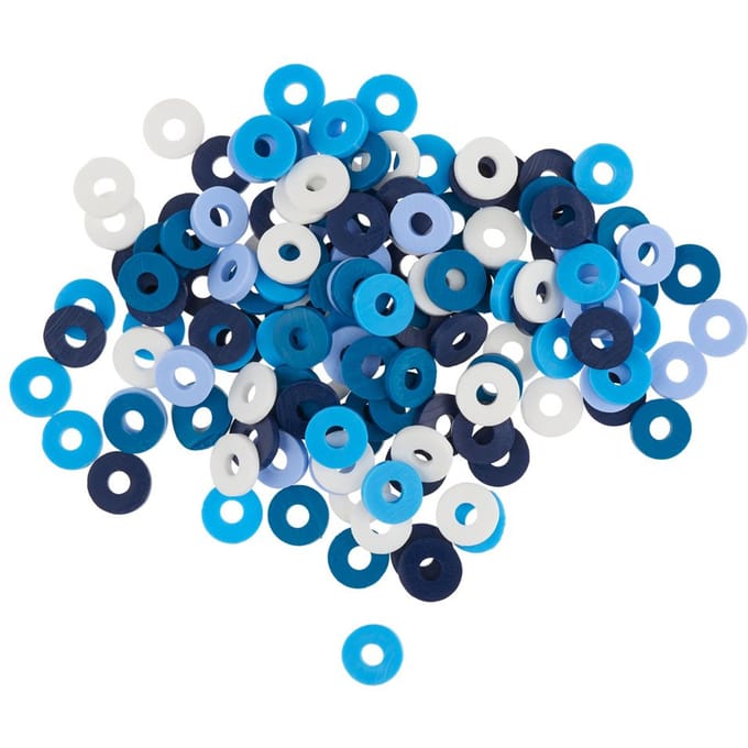 Katsuki Kralen Mix 6 mm Blauw / Wit (ongeveer 100 stuks)