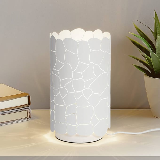 Lindby - Tafellamp - 1licht - Metaal - H: 26.5 cm - E27 - wit