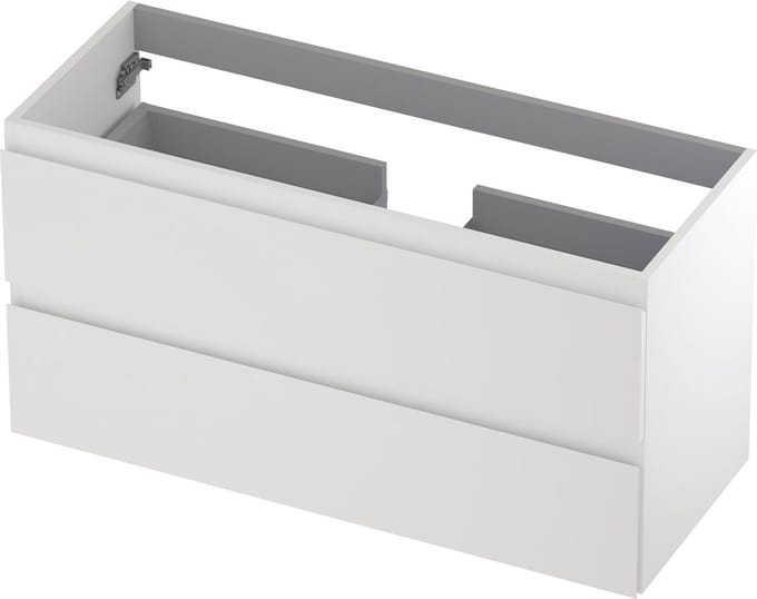 INK® wastafelonderkast 2 laden greeploos gelakt 100x40x52cm, mat wit