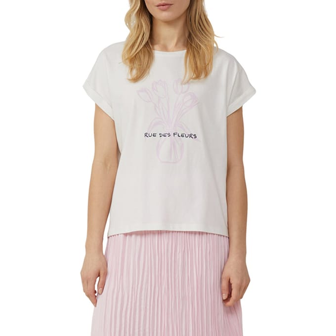 s.Oliver  T-shirts Offwhite Talla: 46 | Camisetas de Seda Outlet | Mujer | Blanco