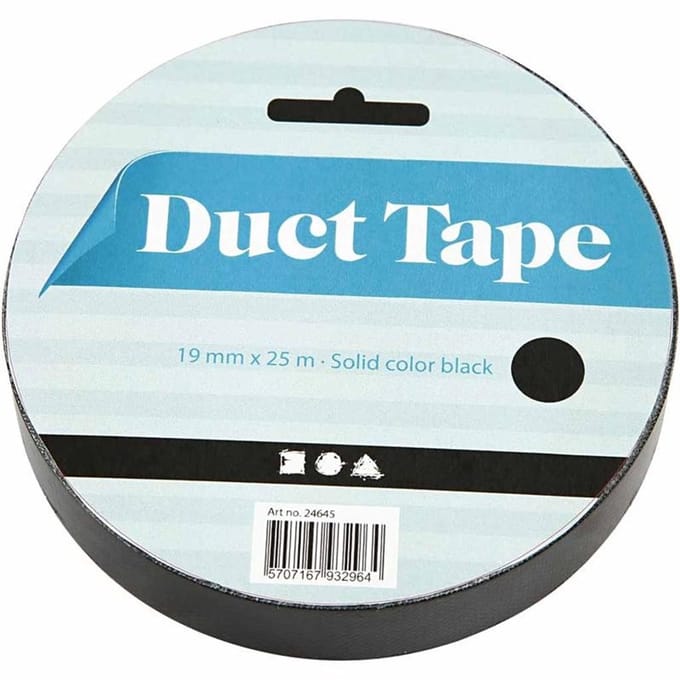 Canvas tape, B: 19 mm, zwart, 25 m/ 1 rol