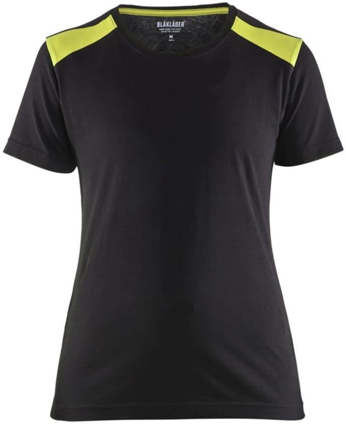 Blaklader Dames T-shirt 3479-1042 - Zwart/High Vis Geel - L