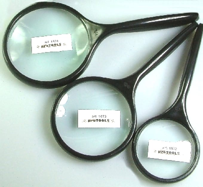 Set van 3 stuks - vergrootglas / loupe - lens 50mm + 60mm + 75mm - diop. 5x & 8x