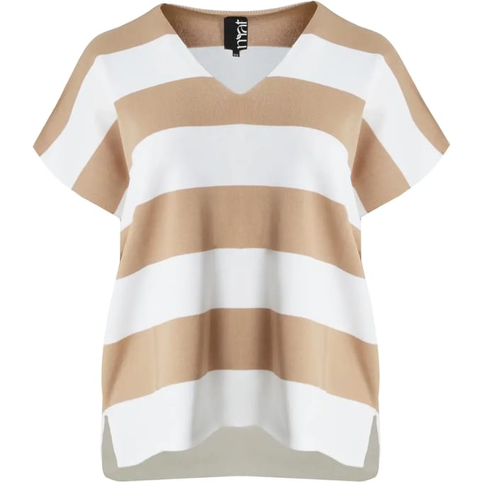 V-hals T-shirt in breisel vrouw Mat Fashion
