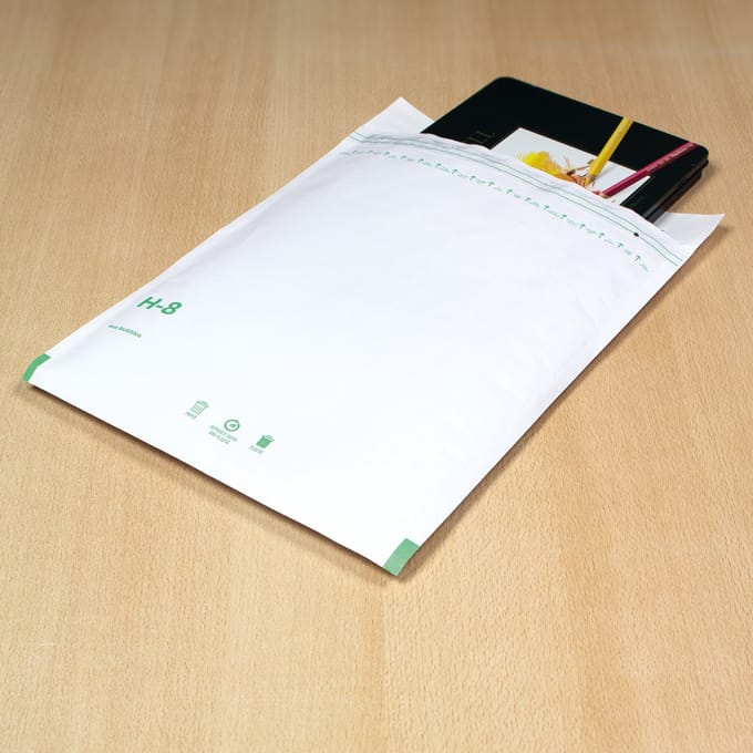 Raadhuis luchtkussenenvelop - 320x455mm - I19 - met plakstrip - wit - 5 stuks
