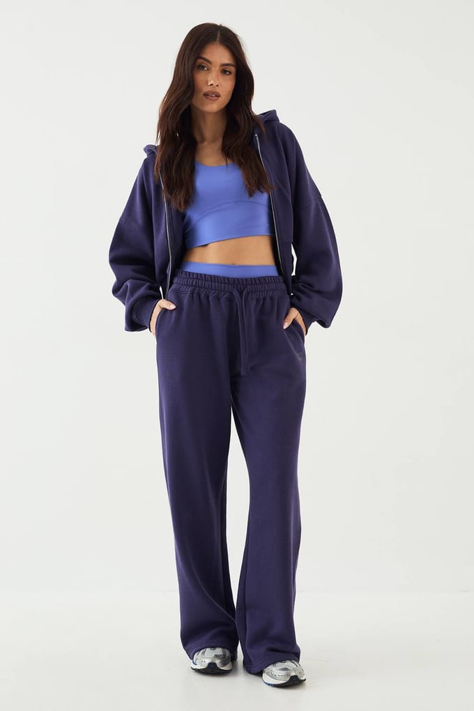 Dames DSGN Studio Sport Rechte Pijp Jogger | Blackberry | Maat: Large