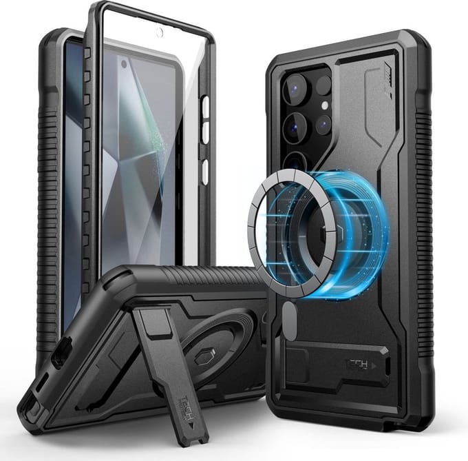 TECH-PROTECT - KEVLAR - Geschikt voor MAGSAFE+ GALAXY S24 ULTRA ZWART