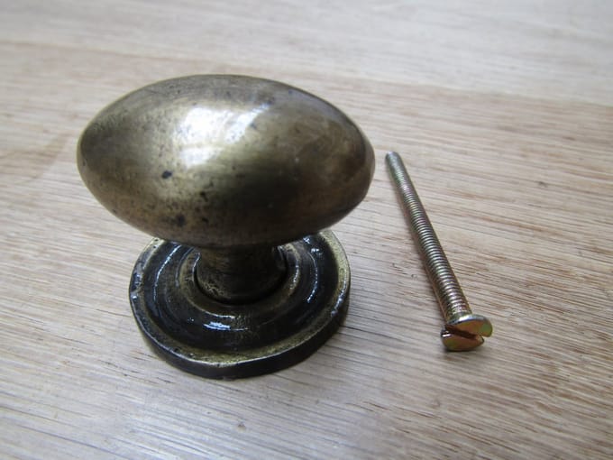 Retro Oval Cabinet Knob Antique Brass