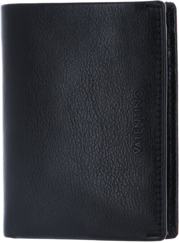 VALENTINO Leren Kaarthoes David Wallet Nero Zwart