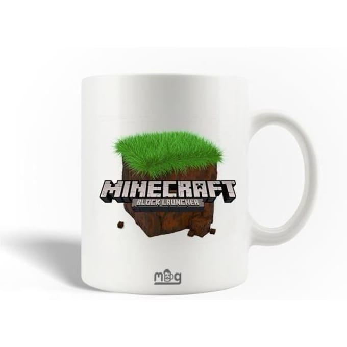 Mug en Céramique - Minecraft - Block Launcher - 30cl - Compatible Lave-Vaisselle - Blanc