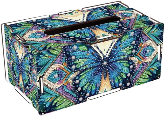 Tissuebox - 27 - Tissuedoos - Vlinder - diamond painting - compleet pakket - Diamond painting by Wietske