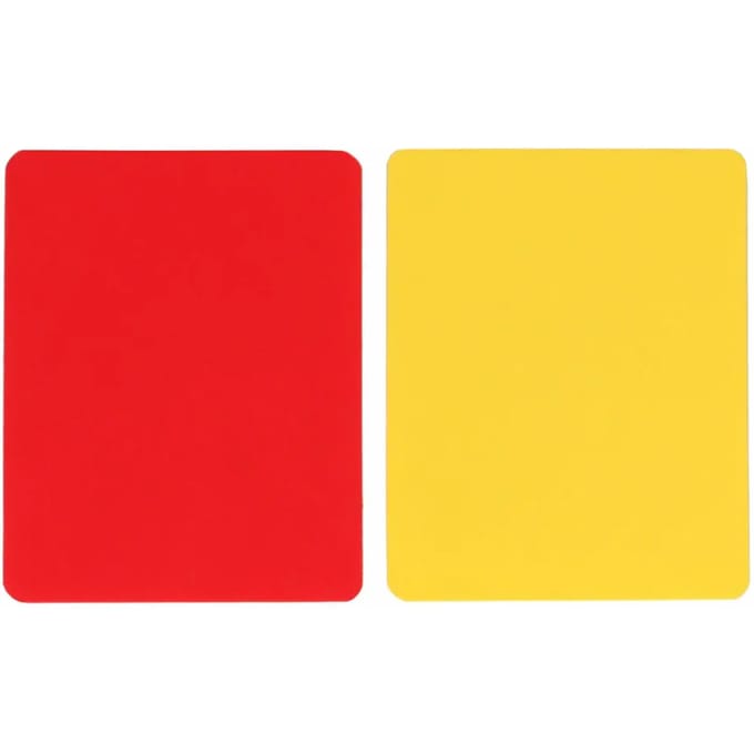 Paar scheidsrechterskaarten - geel en rood