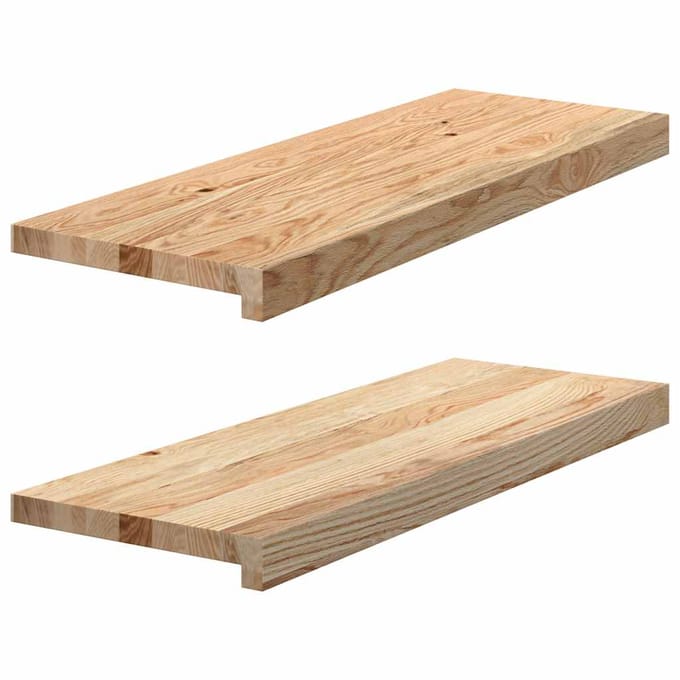 vidaXL - Vensterbanken - 2 - st - onbehandeld - 70x30x2 - cm - massief - eikenhout