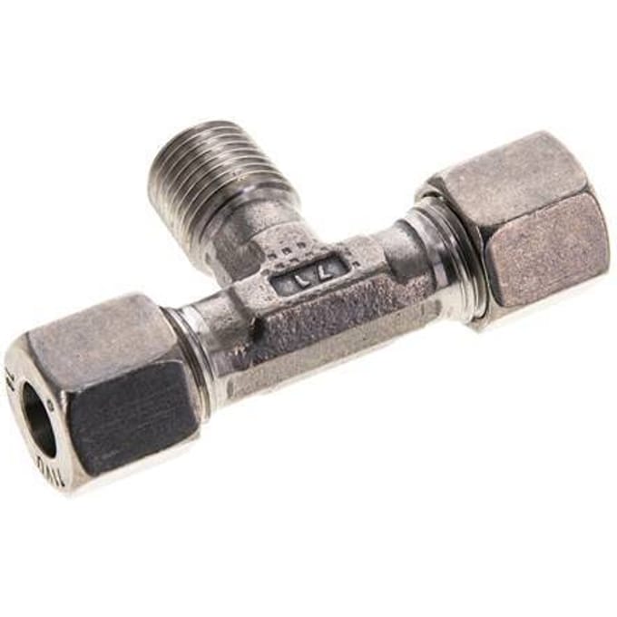 8L & R1/4'' RVS T-stuk Snijringkoppeling Buitendraad 315bar ISO 8434-1